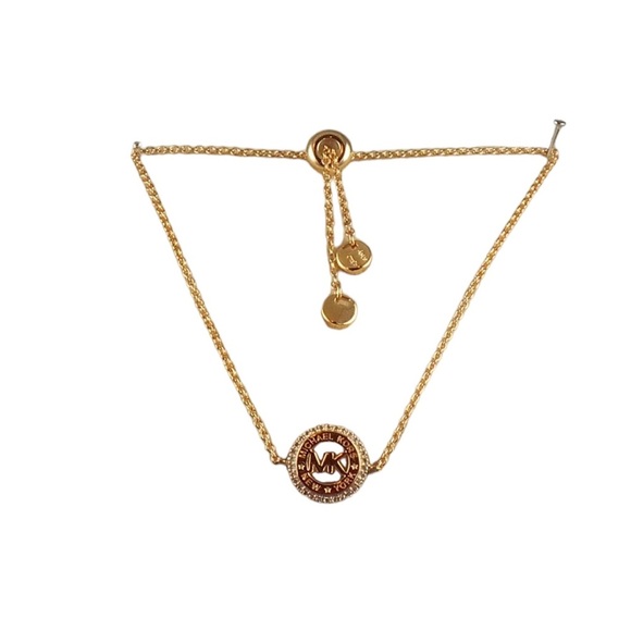 ✅MK Fashion Rose Gold-Tone Pendant Necklace+14k Slider Rose Gold Bracelet Set - Picture 6 of 8